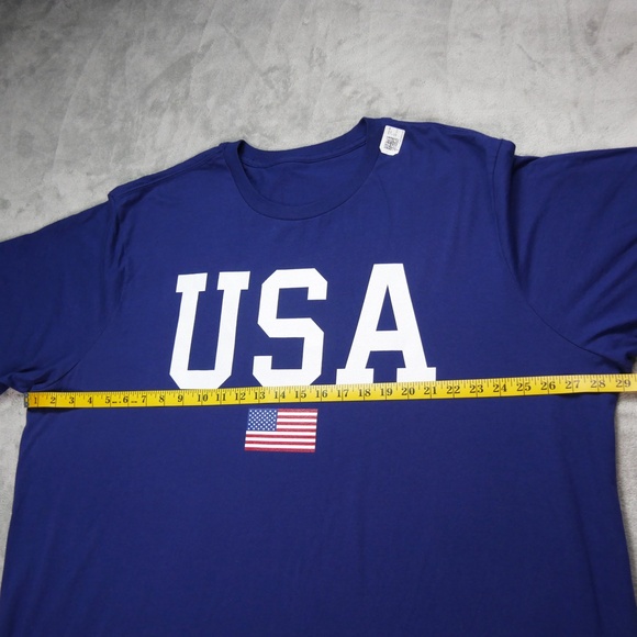 USA Patriotic American Flag Mens 3XLT Blue Crewneck Short Sleeve Casual T-Shirt - Picture 8 of 12
